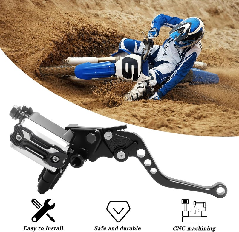 VUOZIP 7/8" 22mm Motorcycle Brake Lever Handlebar Master Cylinder Clutch Levers Left & Right Set + Hand Grips + Handlebar Ends Set for Harley Honda Kawasaki Suzuki Yamaha (Black) - Image 5